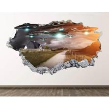 Kt Grup Uzay Araçları Full Hd Baskı 3D Modern Duvar Sticker