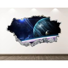 Kt Grup Güneş Sistemi ve Gezegenler Full Hd Baskı 3D Modern Duvar Sticker