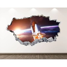Kt Grup Uzay Araçları Full Hd Baskı 3D Modern Duvar Sticker