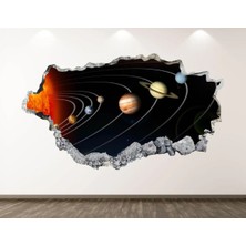 Kt Grup Güneş Sistemi ve Gezegenler Full Hd Baskı 3D Modern Duvar Sticker