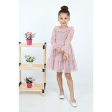 Çocuk Yolu Kids Çocukyolukids Puantiyeli Tüllü Pudra Kız Çocuk Elbise A1111141111016