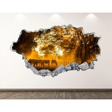 Kt Grup Mustang Vahşi Atlar Full Hd Baskı 3D Modern Duvar Sticker