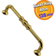 Badem10 Metax Buket Mobilya Mutfak Dolabı Çekmece Dolap Kapak Kulpu Kulbu Altın 128 mm Metal Kulp