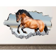 Kt Grup Mustang Vahşi Atlar Full Hd Baskı 3D Modern Duvar Sticker