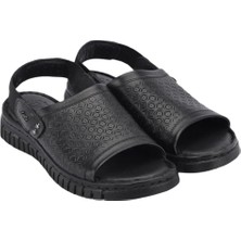 Forelli 38507 Alice-G Siyah Kadın Comfort Deri Sandalet