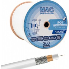 Mag Smart Rg6/u4 64 Tel Anten Kablosu (300 Metre) Beyaz 0,3 M