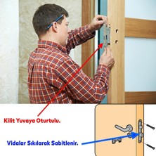 Badem10 Kale Kapı Pvc Kapı Gömme Kilit Gövde Wc Banyo Kilidi Gövdesi Silindirli 30 mm