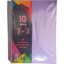 a4 boy 7+3 ayraçlı defter dersane defteri (7 kareli 3 çizgili ) 250 yaprak 10 bölümlü udep