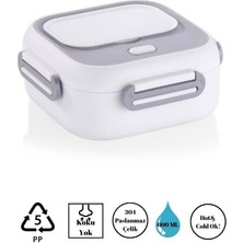 Vagonlife Square Lunch Box Tek Katlı Paslanmaz Çelik Kolay Kilitlenir Sefer Tası – 600 ml