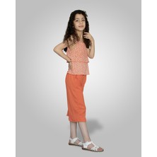 Zana Kids 7-10 Yaş Kız Çocuk Çiçekli Takım - Orange