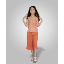 Zana Kids 7-10 Yaş Kız Çocuk Çiçekli Takım - Orange