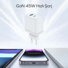 Woyax by Deji Gan 45W Type-C PD ve USB Süper Hızlı Şarj Aleti, 1.2M 60W Type-C Kablo