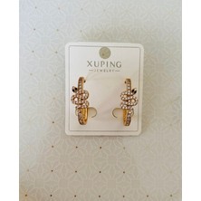 Fynbos Yılan Figürlü Rose Gold Zirkon Taşlı Xuping Küpe