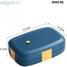 Vagonlife Litan Stainless Steel Lunch Box Tek Katlı Paslanmaz Çelik Kolay Kilitlenir Sefer Tası – 1000 ml