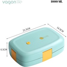 Vagonlife Litan Stainless Steel Lunch Box Tek Katlı Paslanmaz Çelik Kolay Kilitlenir Sefer Tası – 1000 ml