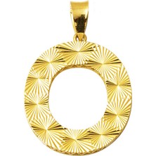 Bilezikci 14 Ayar Altın Işlemeli O Harfi Kolye Ucu