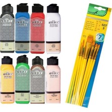 Artdeco Akrilik Boya 140 ml 8'li + Fanart Fırça 7'li
