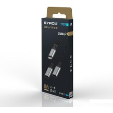 Başkenttekno Syrox DT40T-TT Type 3.0 Type-C /type-C / Type- C Dönüştürücü Kulaklık Şarj Dönüştürücü Hasir Kablolu Gri