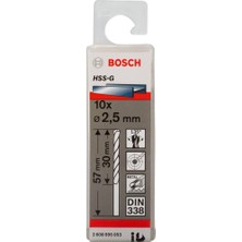 Bosch Hss-G 2,5 mm 10'lu Taşlanmış Metal Matkap Ucu