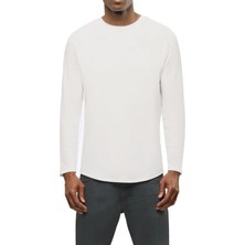 Qmari Oval Kesim Basic Bisiklet Yaka Uzun Kollu Erkek Tişört | Regular Fit Tshirt | Full Lıkra TBL5001