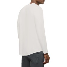 Qmari Oval Kesim Basic Bisiklet Yaka Uzun Kollu Erkek Tişört | Regular Fit Tshirt | Full Lıkra TBL5001