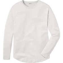 Qmari Oval Kesim Basic Bisiklet Yaka Uzun Kollu Erkek Tişört | Regular Fit Tshirt | Full Lıkra TBL5001