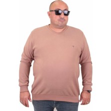 Starbattal Büyük Beden Selanik V Yaka Classic Sweat 23201 S.kahve