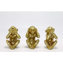 KENPAZAR Nonni Polyester 3 Maymun Dekoratif Hediyelik