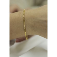 Diamine 14 Ayar Altın Halat Burgu Bileklik