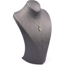 Alibaba Doğaltaş Golden Rutilli Kuvars Doğal Taş 925 Ayar Gümüş Kolye