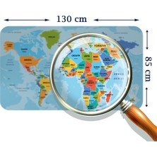 Lila Fil Türkçe Eğitici Ülke ve Başkent Detaylı Atlası Dünya Haritası Duvar Sticker  3831 x L