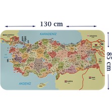 Lila Fil Eğitici ve Öğretici Detaylı Dekoratif Komşulu Türkiye Haritası Duvar Sticker 3846 x L