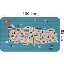 Lila Fil Eğitici ve Öğretici Dekoratif Cocuk Odası Türkiye Haritası Duvar Sticker 3874 x L