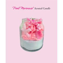 Mhyssa Natural Pink Mermaid Scented Candle(Ocean)/ Pembe Denizkızı Okyanus Aromalı Dekoratif Mum