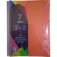 Glanart A4 Boy 5 + 2 Ayraçlı Defter Dersane Defteri 5 Kareli 2 Çizgili 175 Yaprak Udep