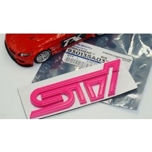 Dk Subaru Sti Pembe Metal 3m 3D Bagaj Yazı Logo Orjinal Ürün