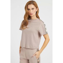 Guess Kadın Pembe Yanı Logolu Tşört