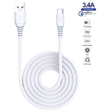 HANPORIUM LG G8S Thinq Uyumlu 3.4 Amper Ultra Hızlı Type-C Şarj Kablosu 1 Metre - İthalatçı Garantili