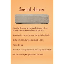 Beyaz Seramik Hamuru 1 kg Kil Ebeşuar Seti 6X15 ml Guaj Boya Seti Düz Fırça Seramik Kili Oyun Hamuru