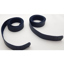 Seçilir Lacivert Renk Çiftli Dikmeli 80 cm x 2 cm x 2 Adet Deri Çanta Sapı