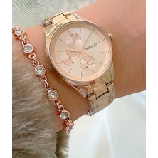 Ferrucci Spor Model Çelik Kadın Kol Saati+Bileklik 