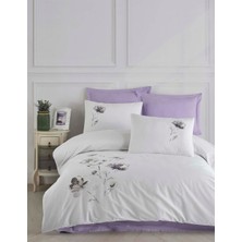 Yeni Sezon Çeyizlik %100COTTON Creaforce Lizay Nakışlı Çift Kişilik Nevresim Takımı 6 Parça "kutulu"