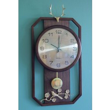 KENPAZAR Nonni Geyikli Duvar Saati Sarkaçlı ALK1578 Dekoratif Hediyelik