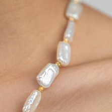 Flechazo Jewelry Doğal Barok Incili Zarif Kolye