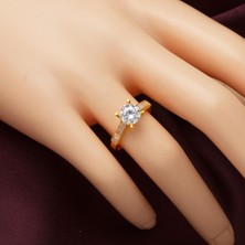 Bilezikci Baget Tasarımlı 22 Ayar Tektaş Altın Yüzük