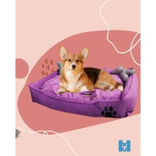 Mavi Vitrin Yıkanabilir Kedi ve Köpek Yatağı Büyük Boy