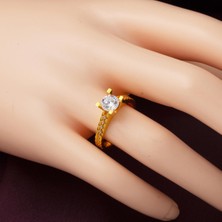 Bilezikci Modern Tasarım Tek Taş 22 Ayar Altın Yüzük