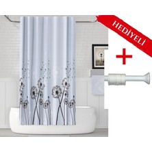 Tropik Home Karahindiba Banyo Perdesi Askı Hediyeli 180X200CM Tek Kanat Duş Perdesi, Renkli Banyo Duş Perdesi
