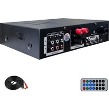 Hepa Merz HB-200 Stereo Mixer Amfi 4-8 Ohm 2 Çıkışlı 2X100W Anfi Bluetooth USB