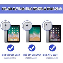 Jingyi 6. Nesil/ipad 5. Nesil iPad Kılıfı (9,7 Inç, 2018/2017 Modeli), iPad Air 2 Kılıfı, iPad 9,7 Inç Için Yerleşik Destek Standlı Hibrit Darbeye Dayanıklı Sağlam Koruyucu Kapak, Siyah+Mavi (Yurt Dışından)